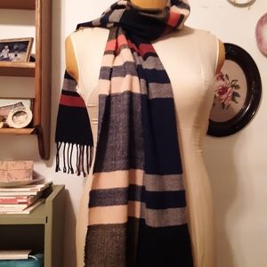 Navy Plaid Scarf